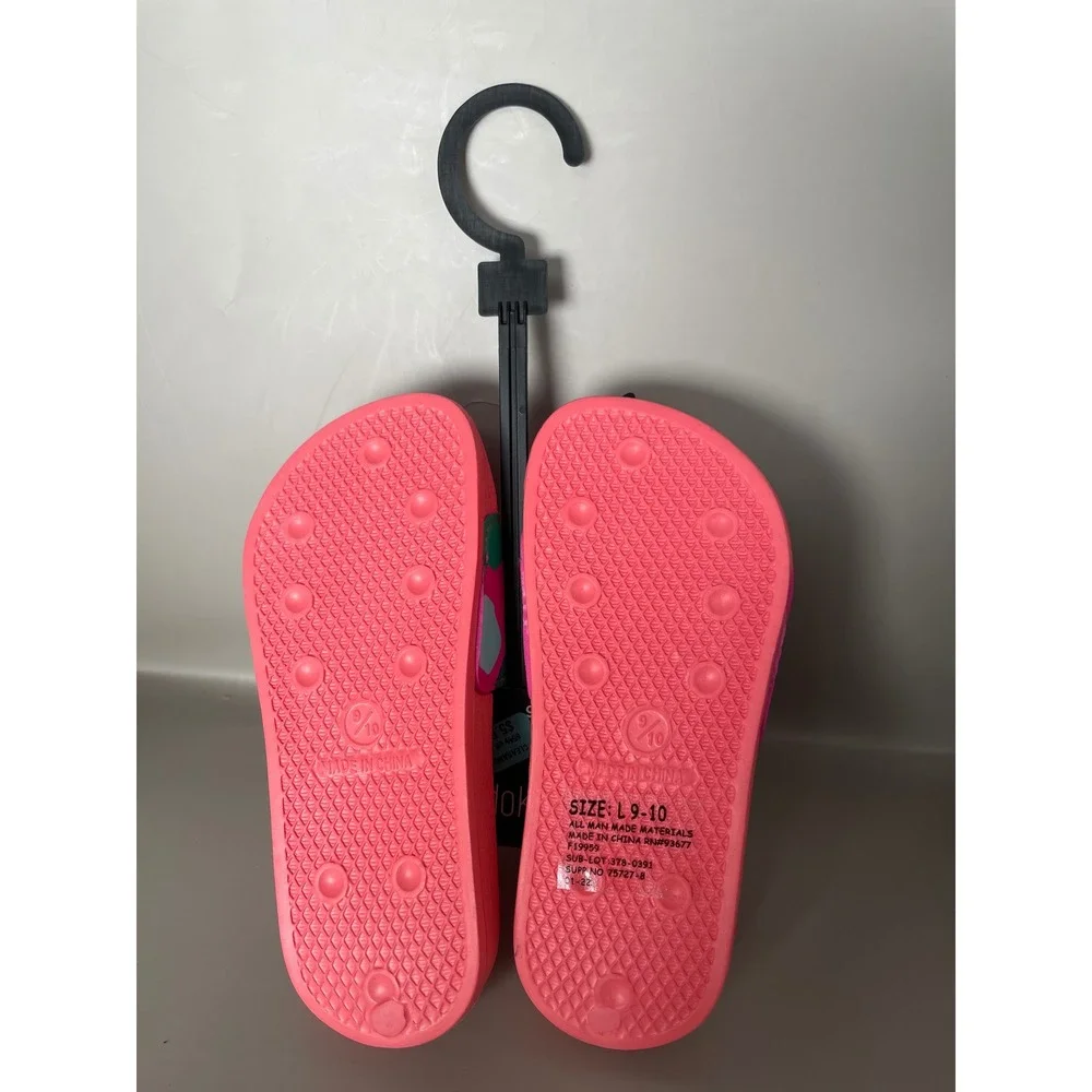 Cat & Jack Toddler Girls Pink Abstract Geometric Slide Sandals Size 9-10 NWT